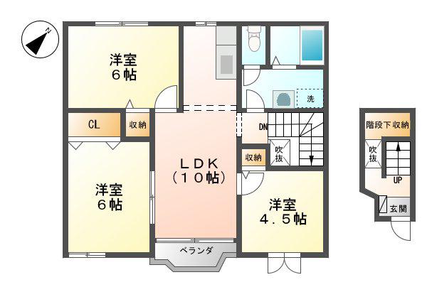 リーヴ・メゾンIII(3LDK/2階)の間取り写真