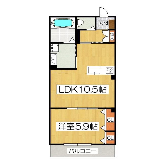 LA TORRANCE II(1LDK/1階)の間取り写真