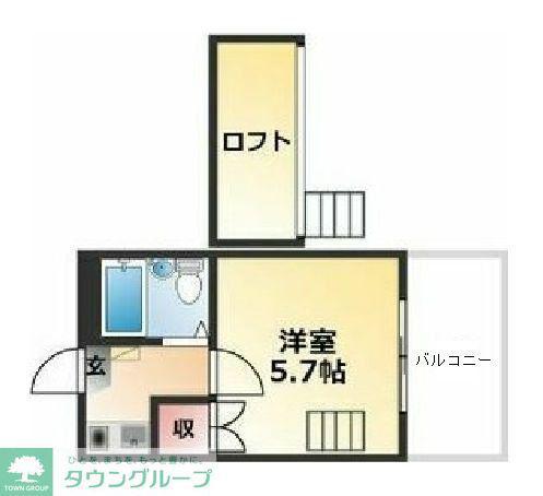 エスポワール錦(1K/2階)の間取り写真