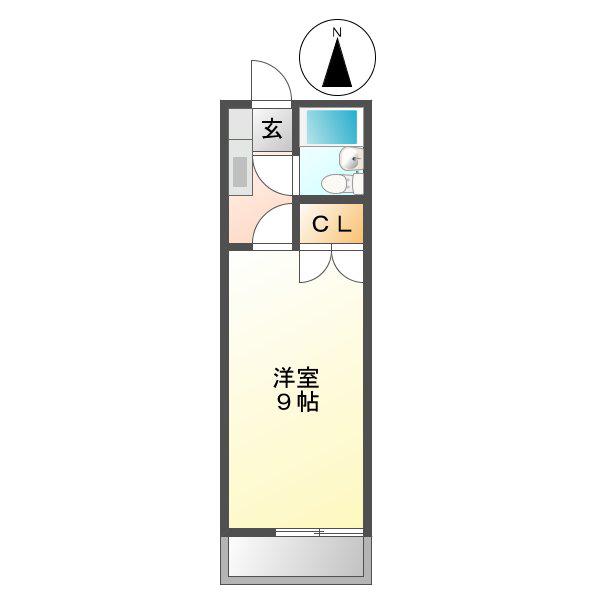 カレッジハウス1(1K/1階)の間取り写真