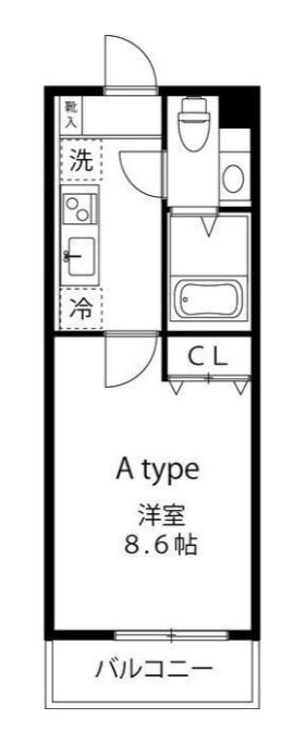 LOCS SHINYURIGAOKA(1K/4階)の間取り写真