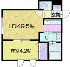 コラット(1LDK/2階)の間取り写真
