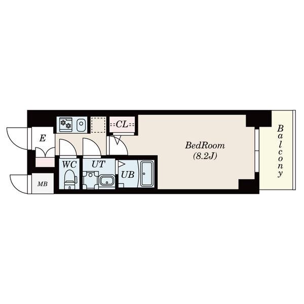 S-RESIDENCE熱田(1K/8階)の間取り写真