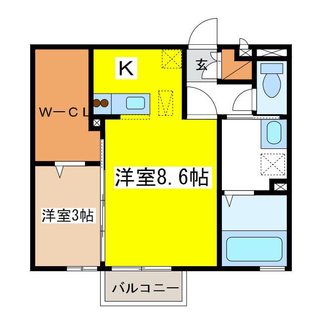 RIANTCONGE(1LDK/1階)の間取り写真
