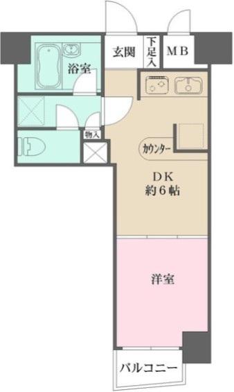 藤和シティコープ三ノ輪駅前(1DK/6階)の間取り写真