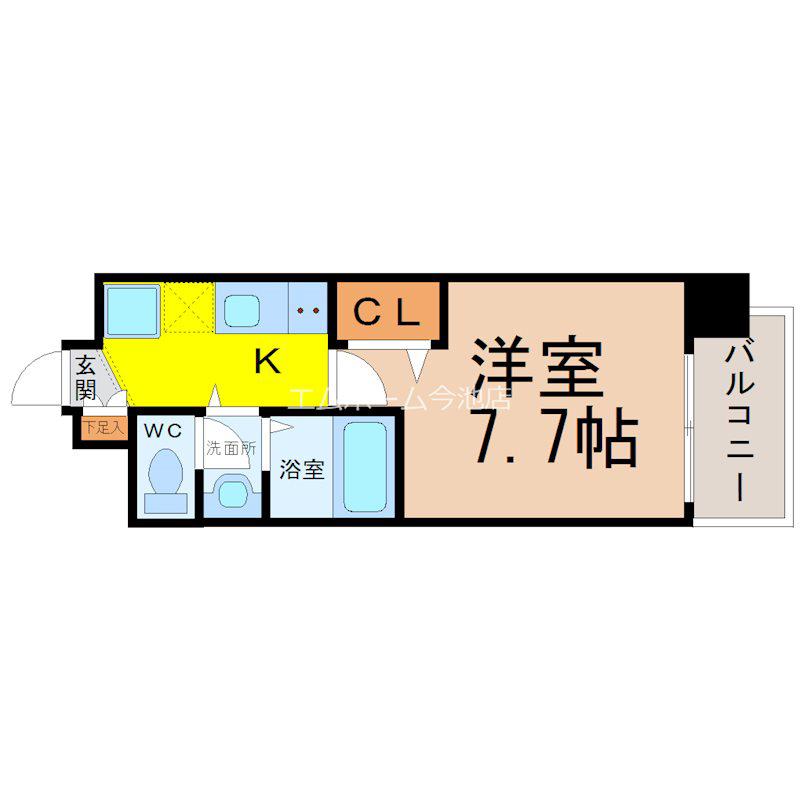 アルフィーレ新栄(1K/4階)の間取り写真
