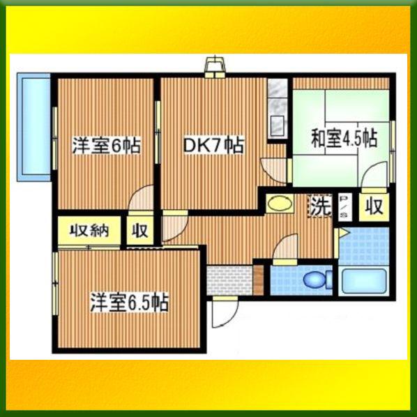 グリーンフレグランスB(3DK/2階)の間取り写真