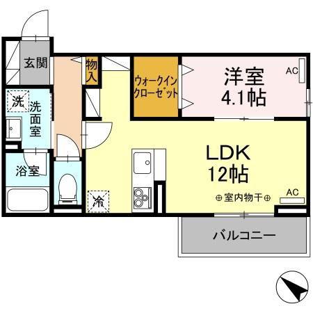 VISTA(1LDK/2階)の間取り写真