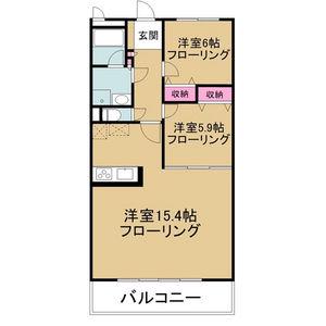 アーバンポイント三好II(2LDK/4階)の間取り写真