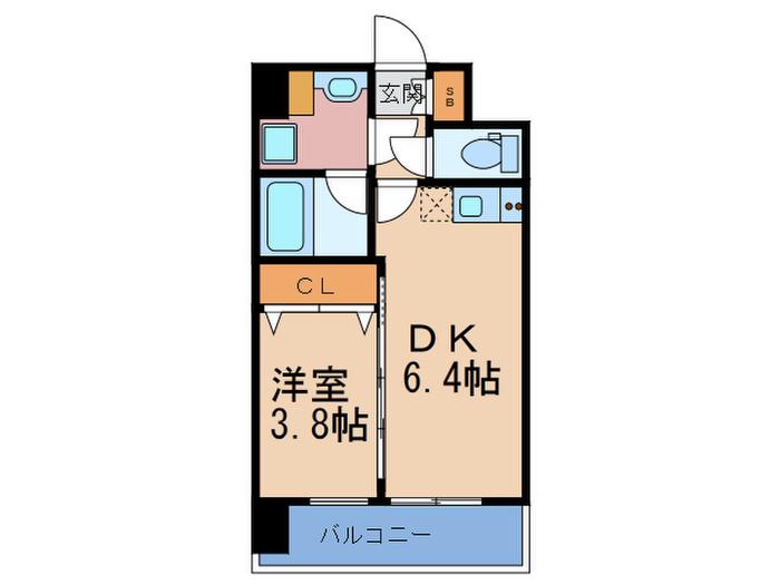 ディームス御幣島(1DK/2階)の間取り写真