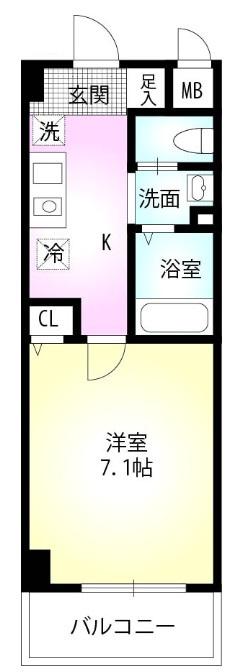 リアルジョイ船橋壱番館(1K/2階)の間取り写真