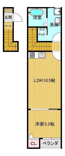  東平島AP(1LDK/2階)の間取り写真