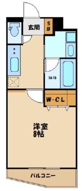 アリッサ武蔵小杉(1K/1階)の間取り写真