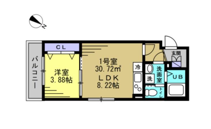 MJ松戸II(1LDK/1階)の間取り写真