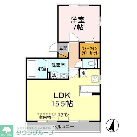 レスペート柏の葉(1LDK/1階)の間取り写真