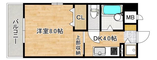 ARIES(1K/3階)の間取り写真