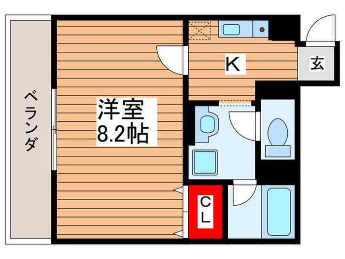 LA VERITE(1K/2階)の間取り写真