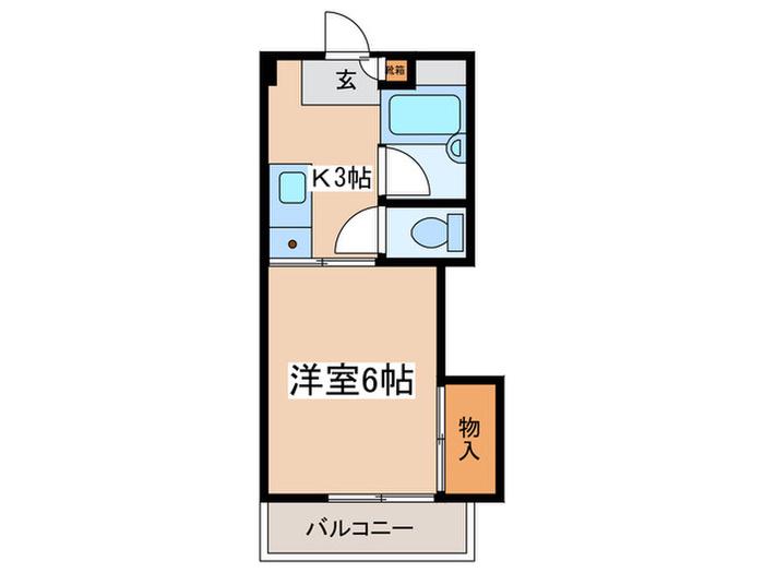 カーシュ並木(1K/2階)の間取り写真