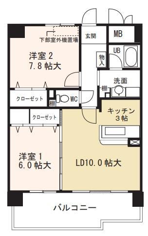 パレセゾン(2LDK/1階)の間取り写真