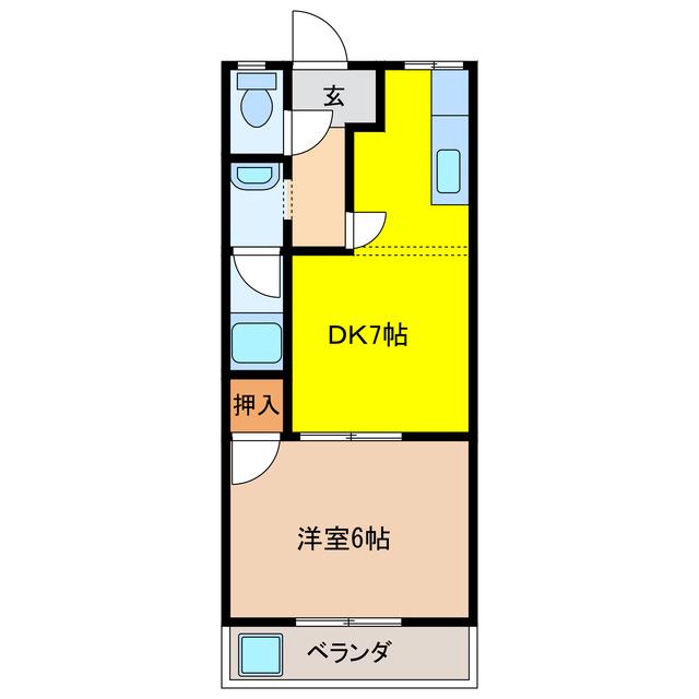 レジデンス大島(1DK/1階)の間取り写真