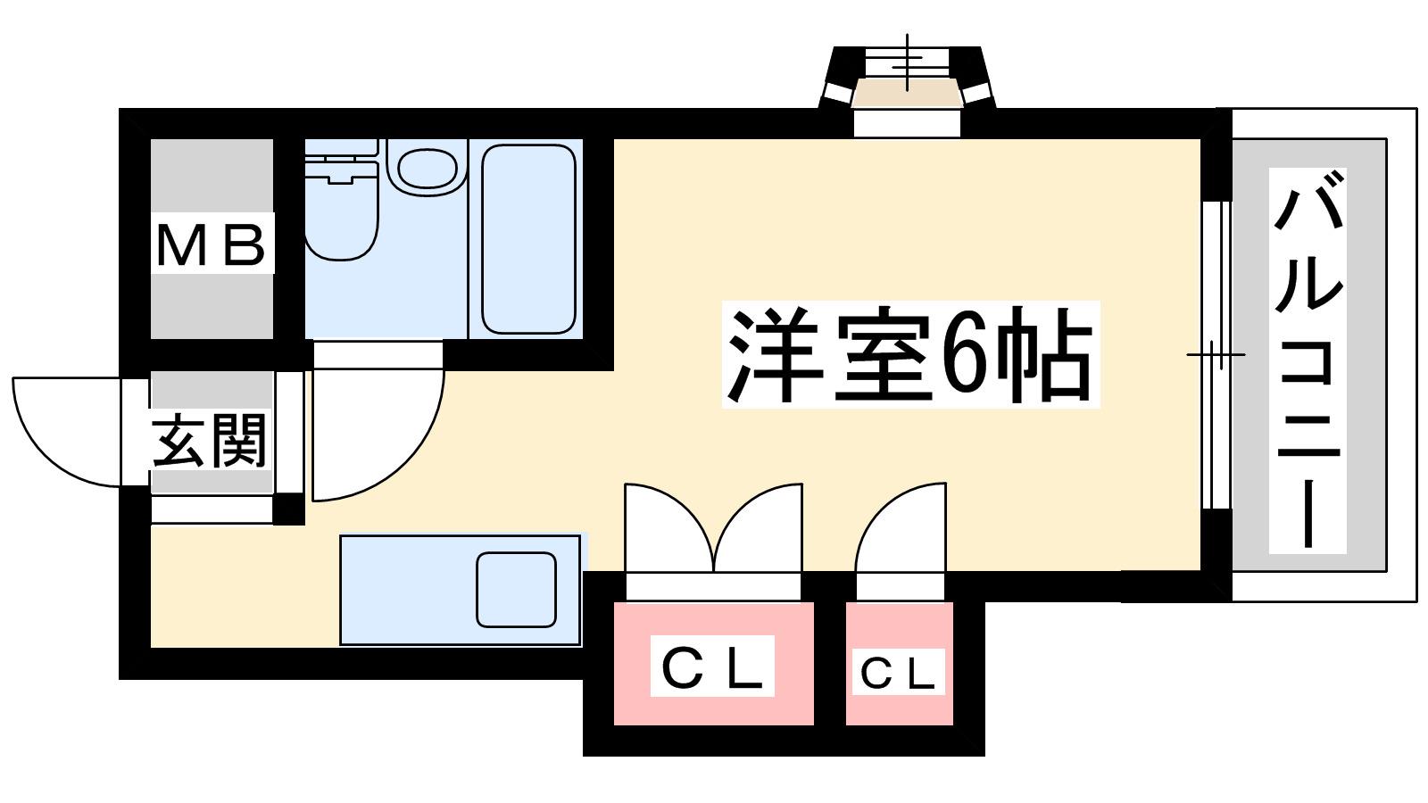 ピア土江PARTⅡ(ワンルーム/2階)の間取り写真