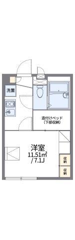 レオパレスクレール方丈(1K/1階)の間取り写真