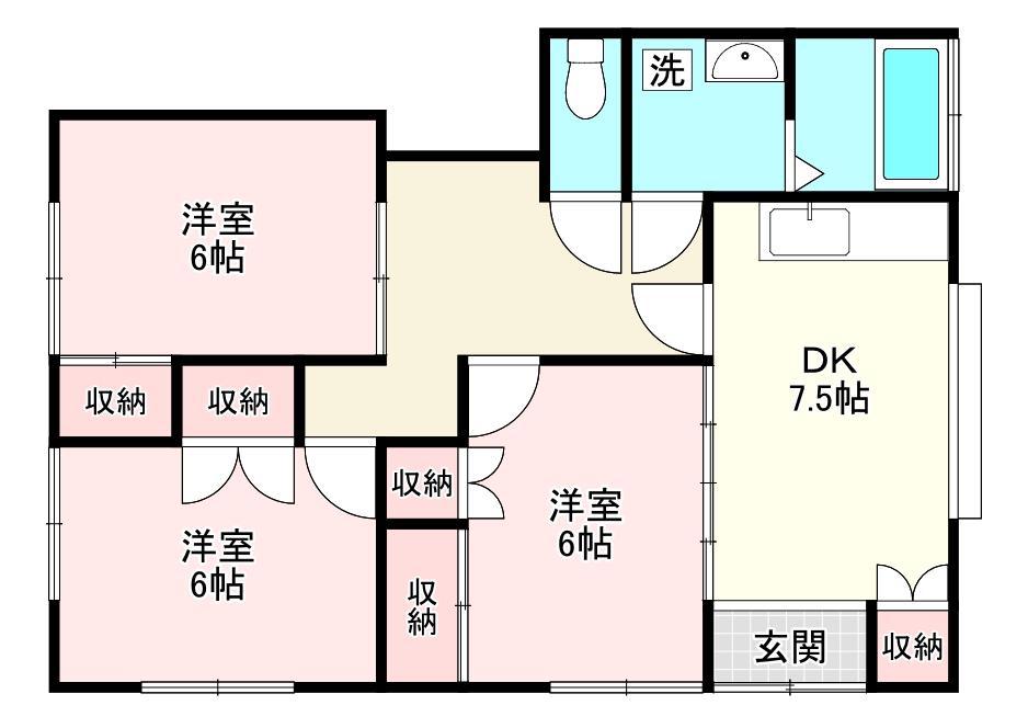 三浦アパート(3DK/1階)の間取り写真