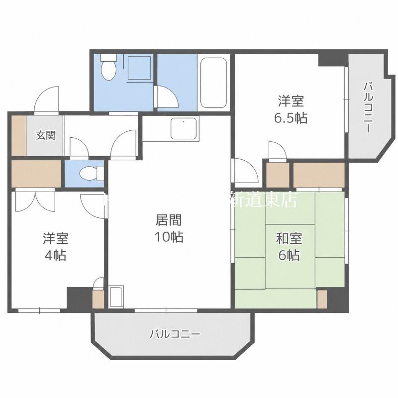 エクセレント15(3LDK/4階)の間取り写真