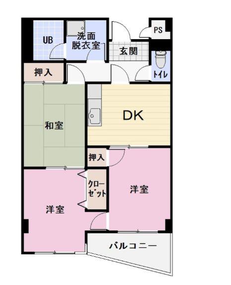しるく・いち(3DK/2階)の間取り写真
