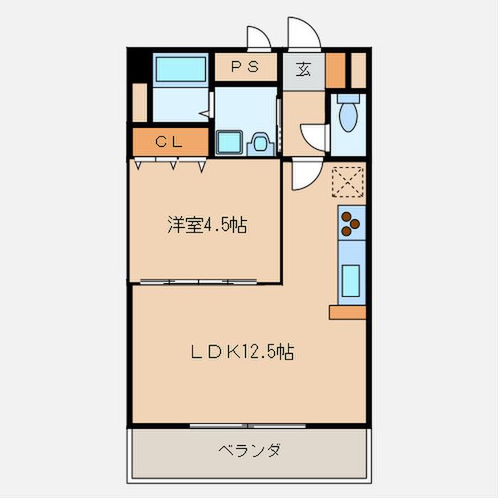 E.POPULARII(1LDK/2階)の間取り写真