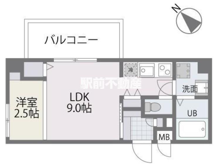 アルティザ春日原駅前クロス(1LDK/3階)の間取り写真
