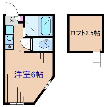 アーヴェル妙蓮寺IIA棟(ワンルーム/2階)の間取り写真