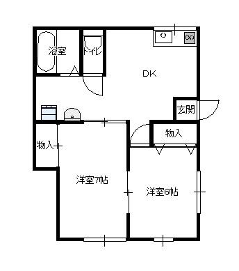 コーポ里住(2DK/2階)の間取り写真