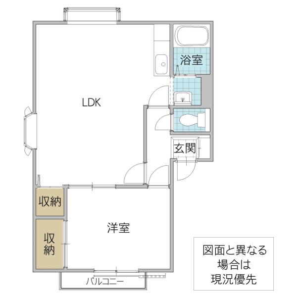 サンライフ古川(1LDK/2階)の間取り写真