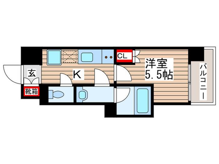 カーサアルマーレ(1K/1階)の間取り写真