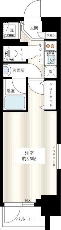 プレディアンスフォート錦糸町HYS(1K/3階)の間取り写真
