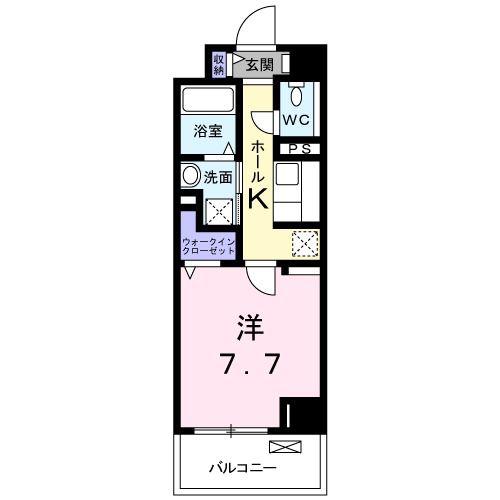 ユリウス 湊町(1K/3階)の間取り写真