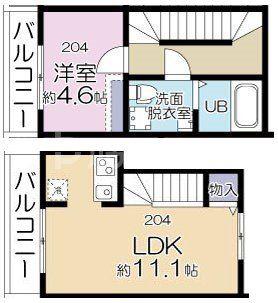AMATERRACE千川(1LDK/1階)の間取り写真