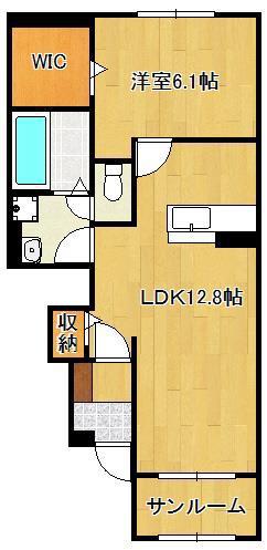 ベル・オーブI(1LDK/1階)の間取り写真