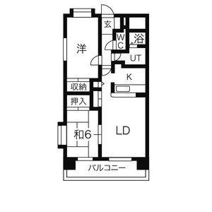 レジデンス松原(2LDK/8階)の間取り写真