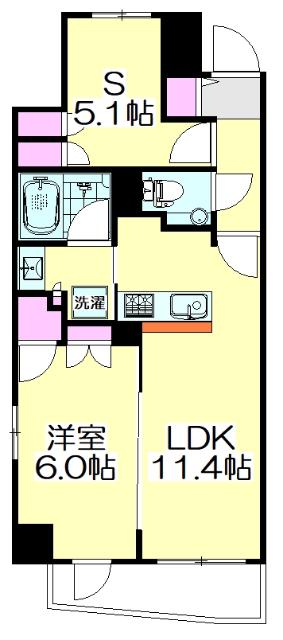 エクセレントシティ竹ノ塚駅前(1SLDK/3階)の間取り写真