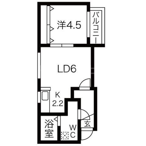 パールハイム平岸(1LDK/1階)の間取り写真