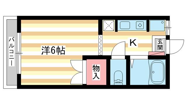 岩村ハイツ(1K/1階)の間取り写真