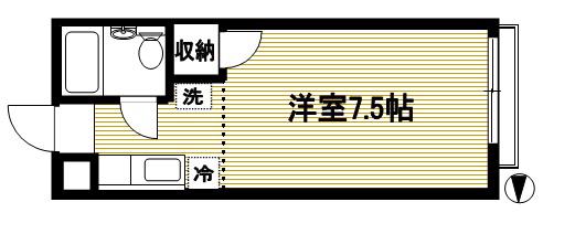 ヴァイサーホ-フ(ワンルーム/2階)の間取り写真