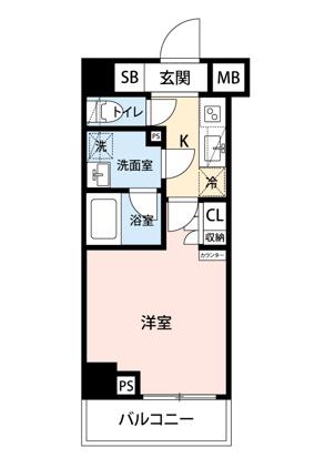 マイナビSTAY浮間舟渡(1K/2階)の間取り写真