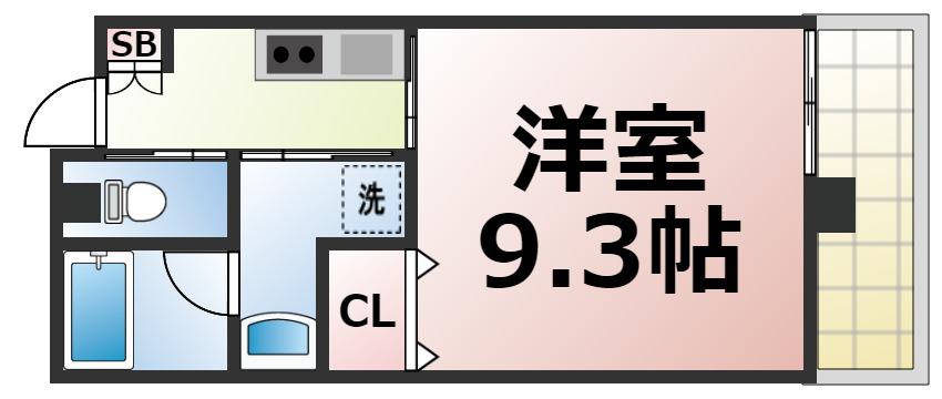 レクラン今里(1K/5階)の間取り写真