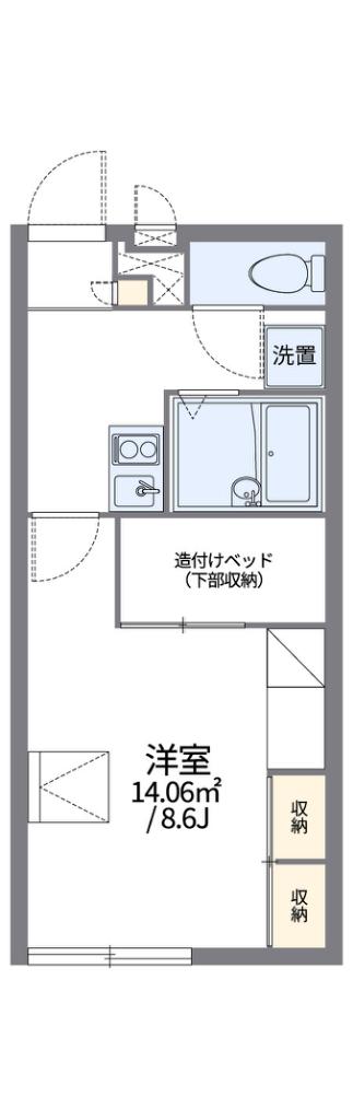 レオパレスシティング石橋(1K/2階)の間取り写真