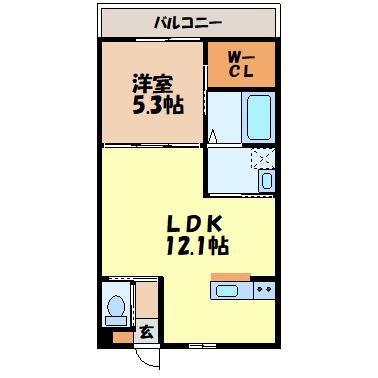 MODERN PALAZZO平間イースト(1LDK/1階)の間取り写真