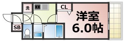レジュールアッシュOSAKA新深江(1K/10階)の間取り写真