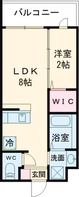 リアコート千里丘2ノース(1LDK/2階)の間取り写真